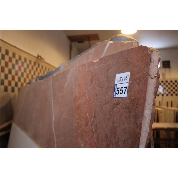 3- Full slabs, Approx. 112" x 63" x 1 1/4" thick, Rose alicante Marble (so much each x3)