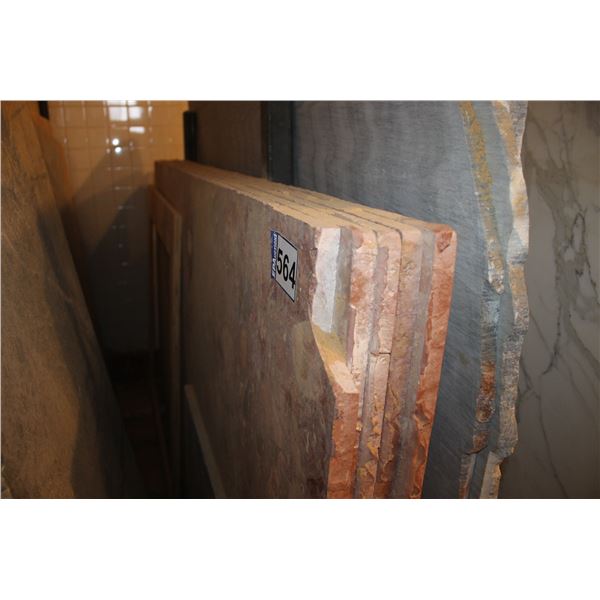 5- Full slabs, Approx. 97" x 50" x 3/4" thick, Agglo brown/red Marble (selling all together)