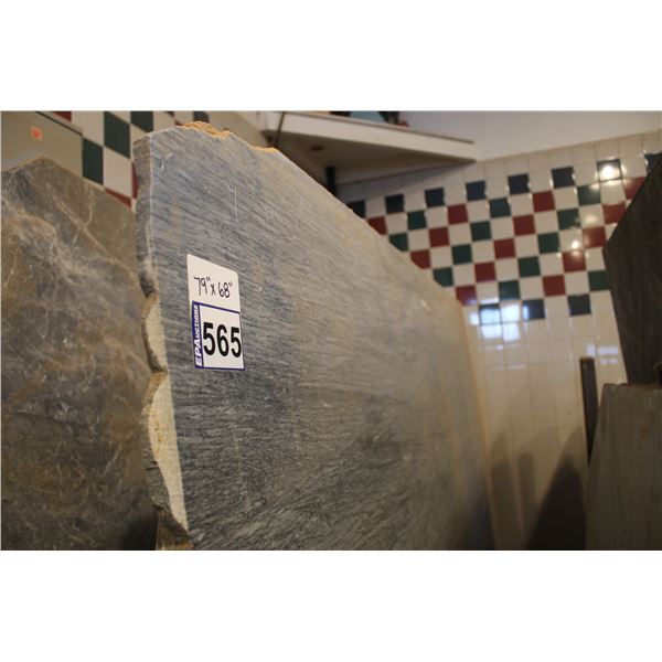 3- Full slabs, Approx. 79" x 68" x 3/4" thick, Grey/green Marble (so much each x3)