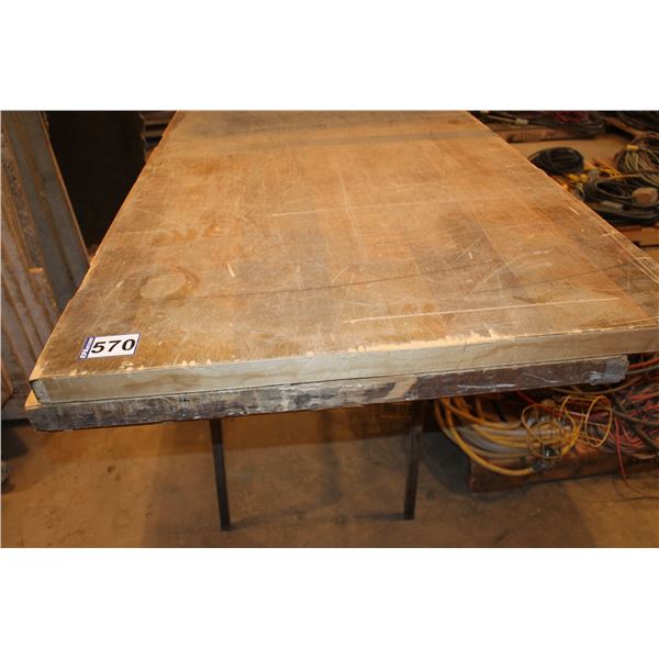 Work bench c/w metal stand, 3' x 7'