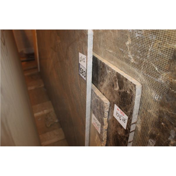 3- Slab Pces, Various sizes x 3/4" thick, Juperana columbo, Emperador black Marble