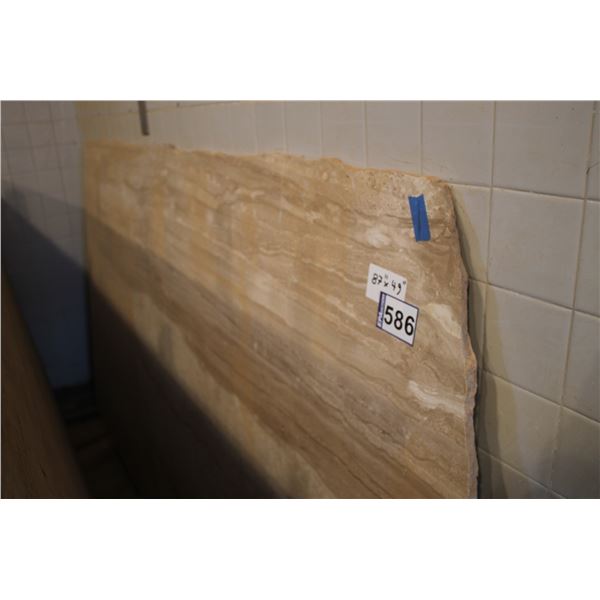 1- Full slab, Approx. 87" x 49" x 1 1/4" thick, Beige Marble