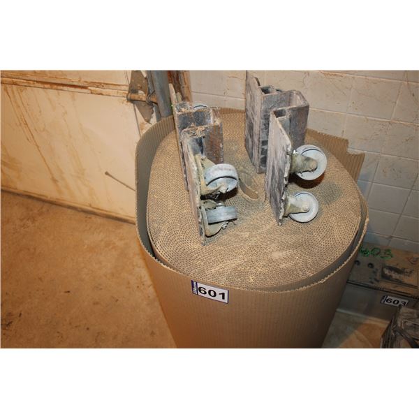 Roll of cardboard wrap and 2 dollies