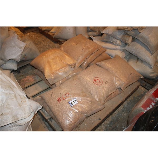 Approx. 13 bags of red chips, #1 and #2 chips. Selling by the Pallet