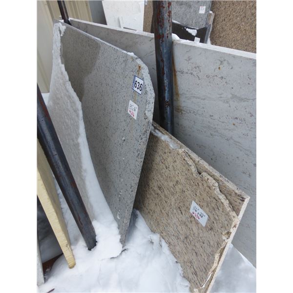 3- Slabs, Various sizes x 3/4" & 1 1/4" thick, Giallo ornamental Granite
