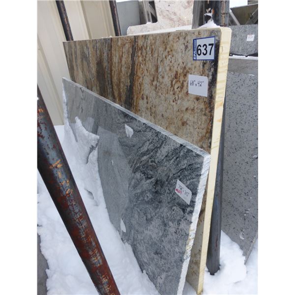 2- Slabs, Various sizes x 1 1/4" thick, Magma Granite