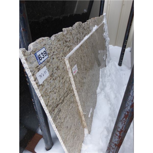 2- Slabs, Various sizes x 3/4" thick, Giallo ornamental Granite