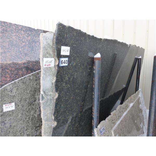 3- Slabs, Various sizes x 3/4" thick, Ubatuba and Spring green Granite