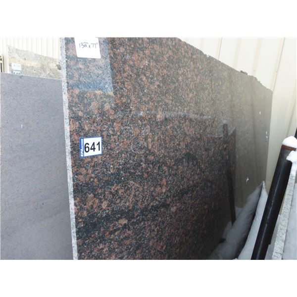1 Slab, Approx. 132" x 77" x 3/4" thick, Tan brown Granite