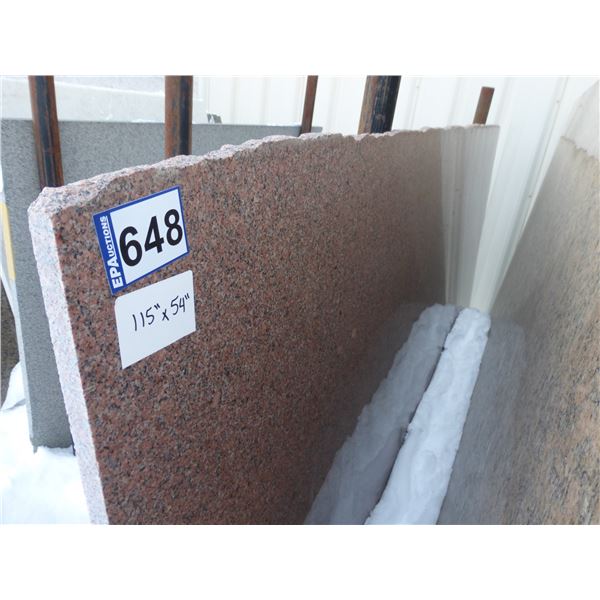 2- Slabs, Various sizes x 3/4" thick, Tranas red Granite
