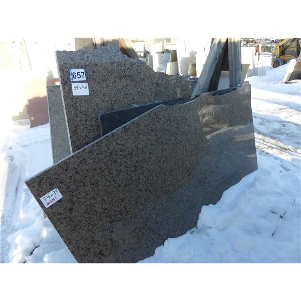 10- Slabs, Various sizes x 3/4" thick, Tropical brown, Imperial brown Granite and other various colo