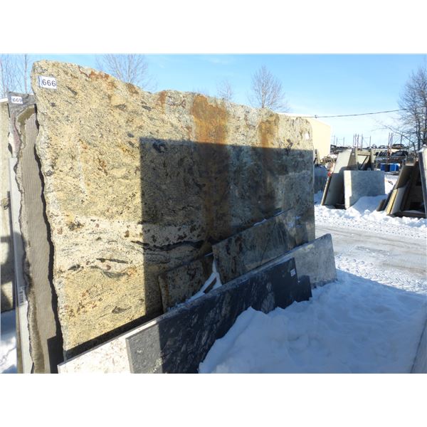 6- Slabs, Various sizes x 1 1/4" thick, Various colors