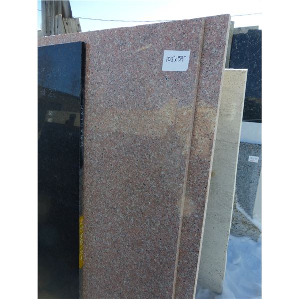 5- Slabs, Approx. 103" x 59" x 3/4" thick, Forest red Granite (so much each x 5)