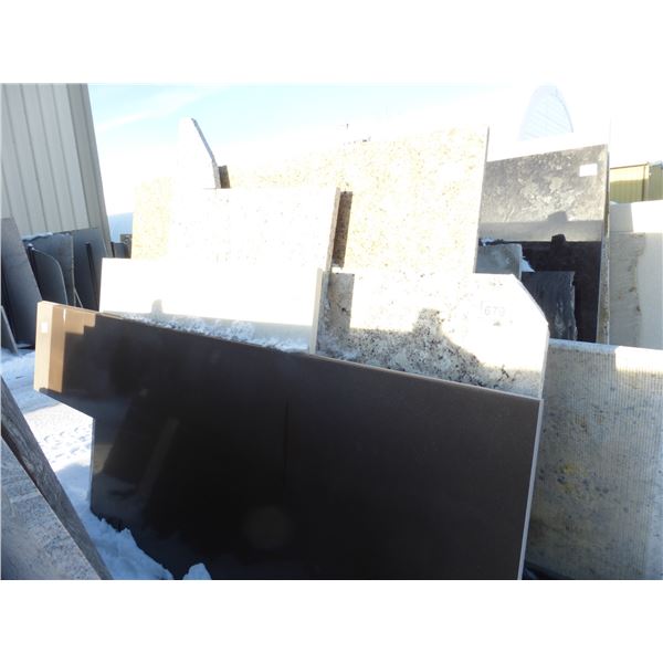 9- Slabs, Various sizes x 3/4" think, Giallo veneziano Granite, 1 1/4" thick, Giallo ornamental, Del