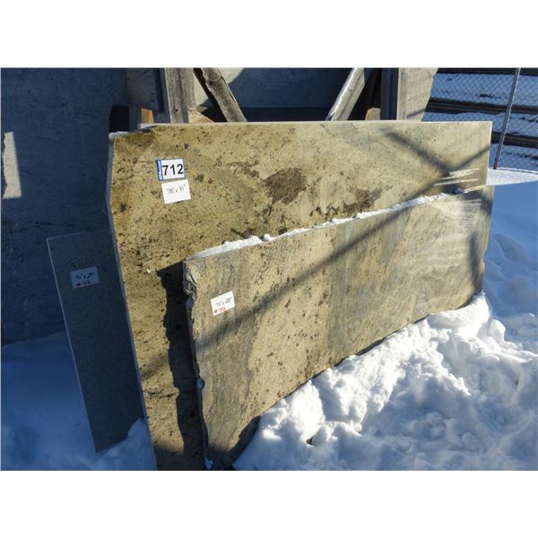 11- Slabs, Various sizes x 3/4" & 1 1/4" thick, Granite (various colors)