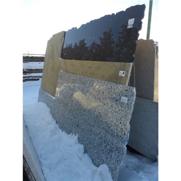 4- Slabs, Various sizes x 3/4" thick, Imperial coffee Granite, 1 1/4" thick, Bianco saldo granite an