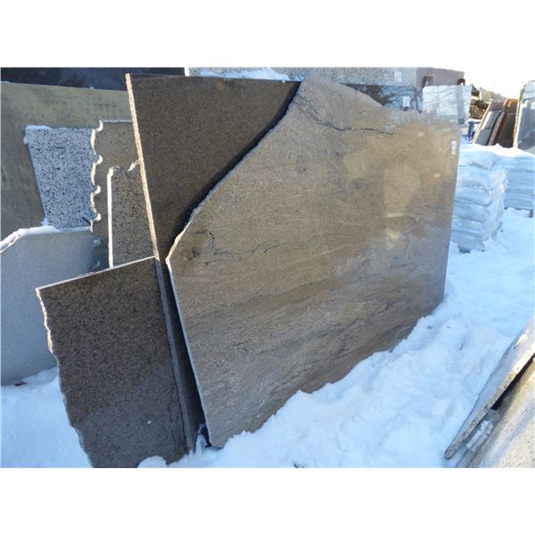 5- Slabs, Various sizes x 3/4" thick, Imperial coffee, Luna pearl and other various colors of Granit