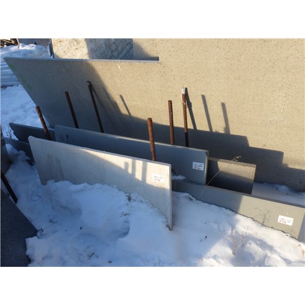 9- Slabs, Various sizes x 1 1/4" thick, Tropical brown Granite and other various colors of Granite a