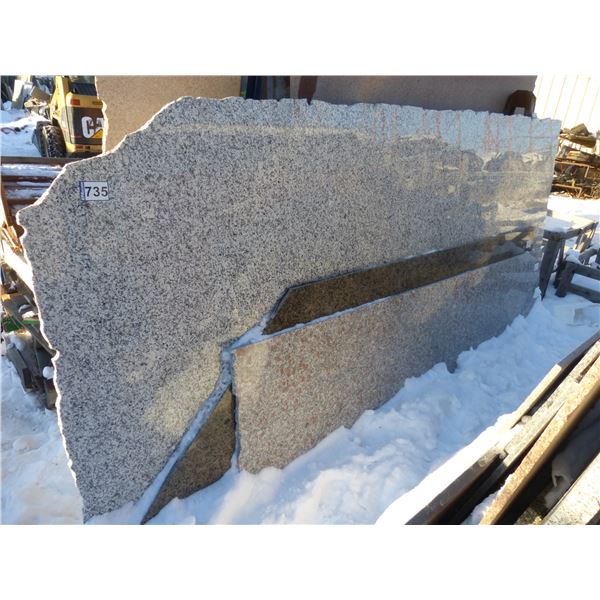3- slabs, Various sizes x 3/4" thick, Bianco sardo, Tropical brown and Rosa pink Granite