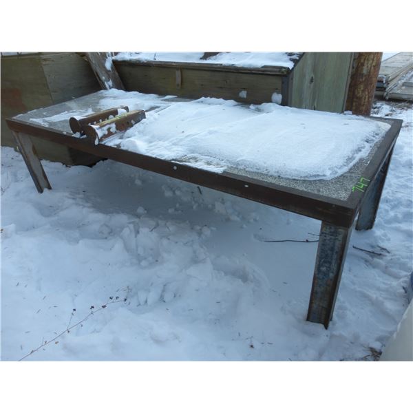 8' x 36" Heavy work table c/w adjustable legs