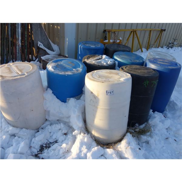 Approx. 10 - open 45-gal plastic drums
