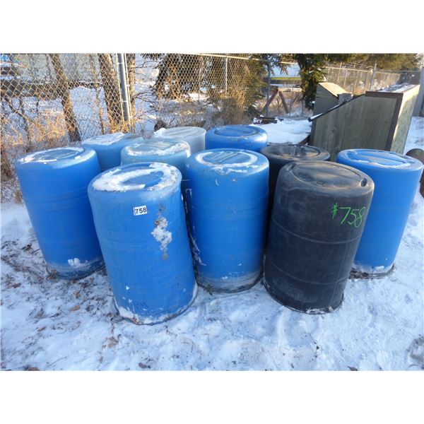Approx. 10 - open 45-gal plastic drums