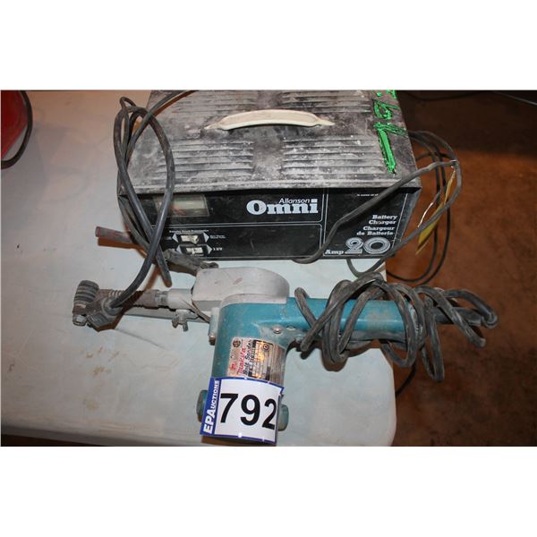 Belt sander and battery charger