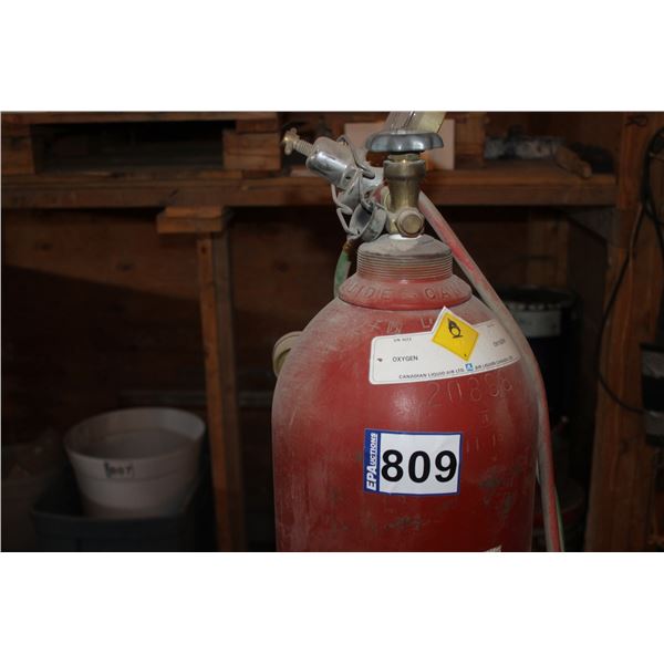 Oxy tank, hose, cart & 2- torches
