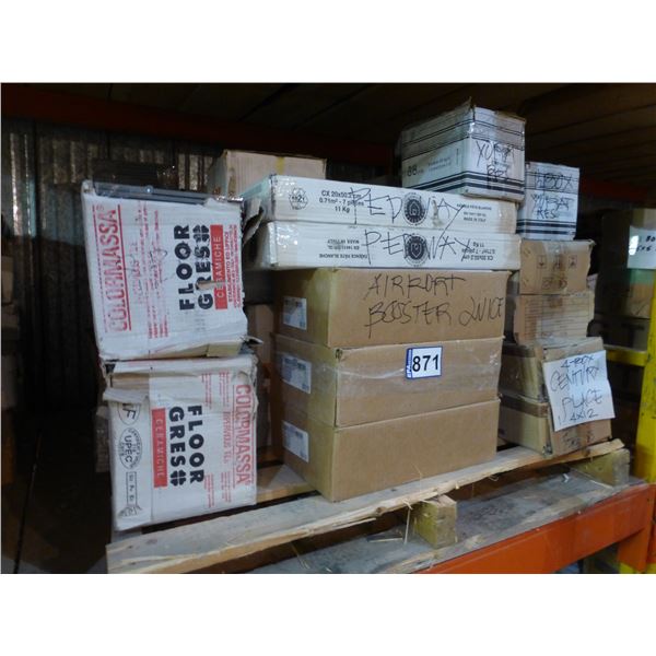 Qty of assorted 8" x 8" porcelain tiles and qty of various ceramic tiles