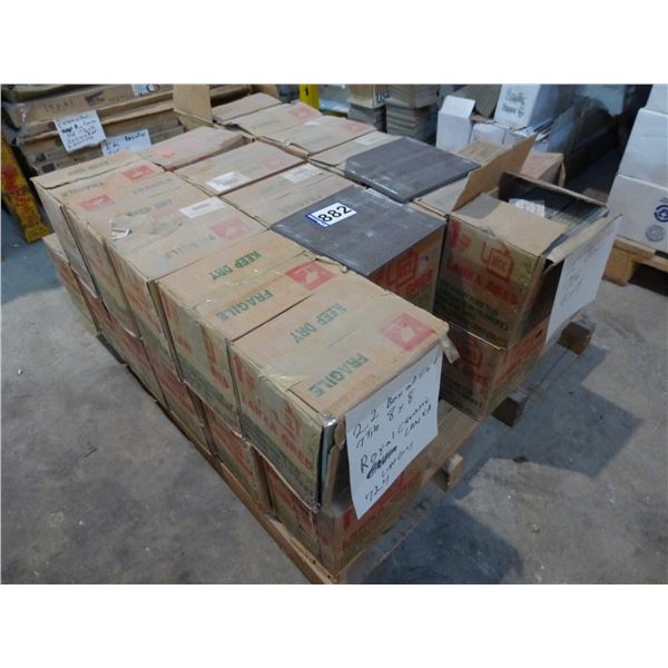 Approx. 22- boxes of 8" x 8" porcelain tile, light grey and Approx. 12- boxes of 8" x 8" porcelain t