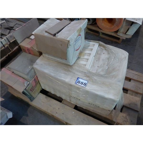 Approx. 7- boxes of 12" x 12" marble tile, Approx. 2- boxes of glass blocks, 6" x 6" quarry tile and