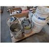Image 3 : Pallet of cove strips, hanger brackets, buckets, nuts & bolts and misc.