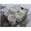 Image 1 : 11- Pails of various terrazzo chips and 1- pail of sand