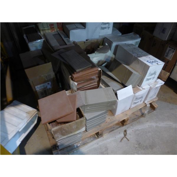 Approx. 15- boxes of 6" x 12" quarry tile base and qty of 6" x 6", 4" x 8" quarry tile