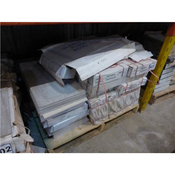 Approx. 13- boxes 12" x 24" Beige porcelain tile, Approx. 5- boxes of 2 x 2 mosaic