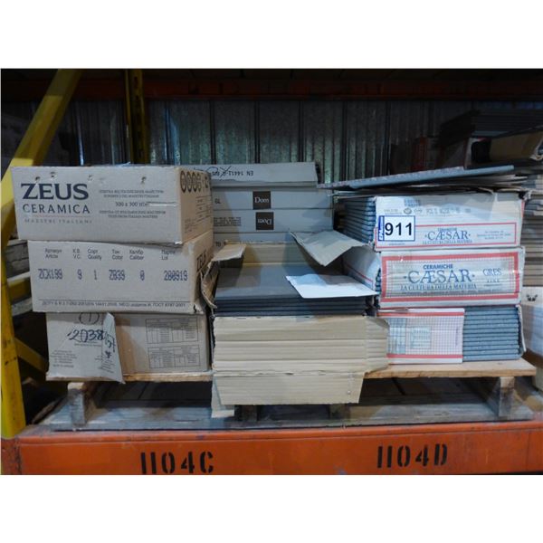 Approx. 5- boxes of 12" x 24" Drift brown porcelain tile and assorted colors and sizes