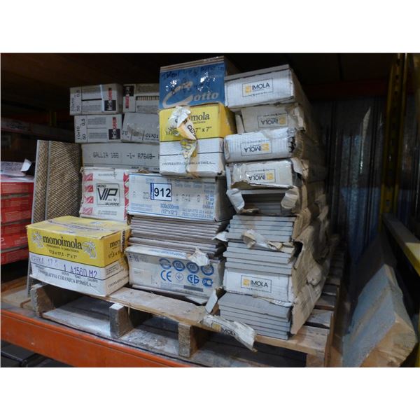 Approx. 9- boxes 6 1/2" x 39" Imola ceramic tile and qty of various colors and sizes of tile