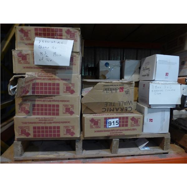 Pallet of 6" x 6" & 4 1/4" x 4 1/4" ceramic tile (various colors and sizes)