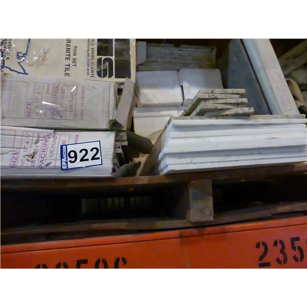 Pallet of 12" x 12" & 6" x 12" granite tiles (various colors) and 1- box of 18" x 18" granite tile