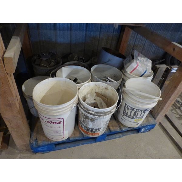 Pallet of granite anchor brackets, spring nuts and misc.