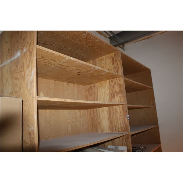 2- 8' wood shelf units