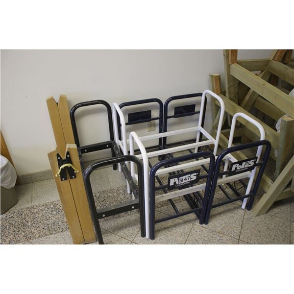3- Metal stands & 1- wood stand