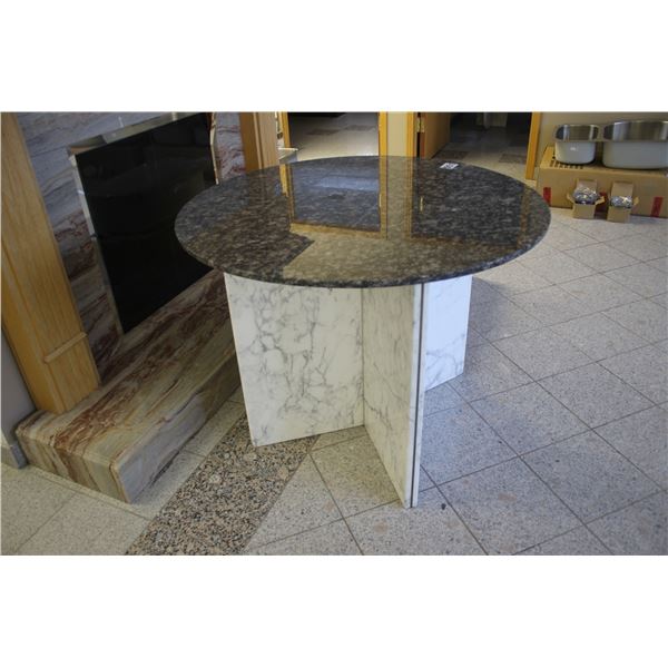 Granite round table, 42" c/w marble base