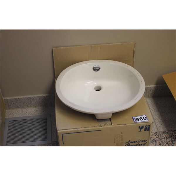 Bathroom sink, 19", bottom mount