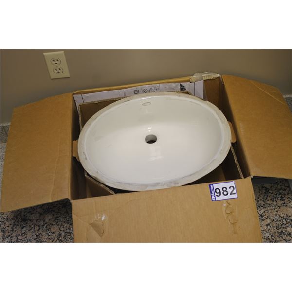 Bathroom sink, 19", bottom mount