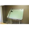 Image 1 : Drafting table c/w sliding T-Square & stand, 60" x 37 1/2"