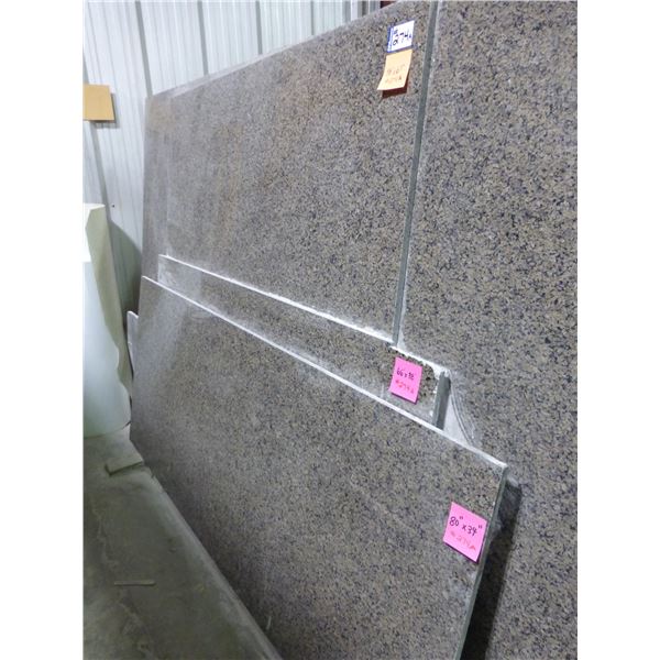 4- Slabs, Various sizes  x 3/4" thick, Champagne brown Granite