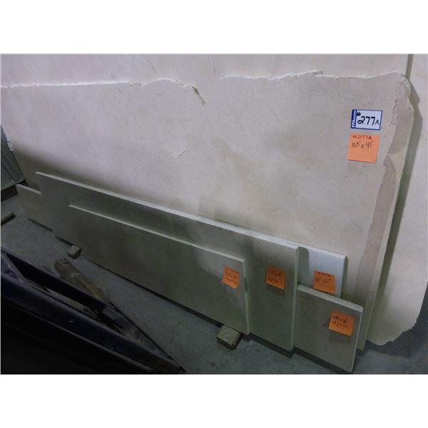 4- Slabs, Various sizes  x 3/4" thick, Crema marfil Marble and 2- Slabs, Various sizes  x 1 1/4" thi