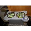 Image 1 : Dog bowls & stand (white)