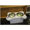 Image 1 : Dog bowls & stand (white)